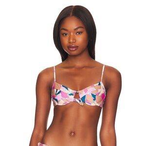 L*Space Womens  Rose Triangle Bikini Top Size L